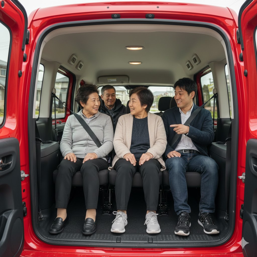 3列目のニースペースが確保する大人7人の居住性